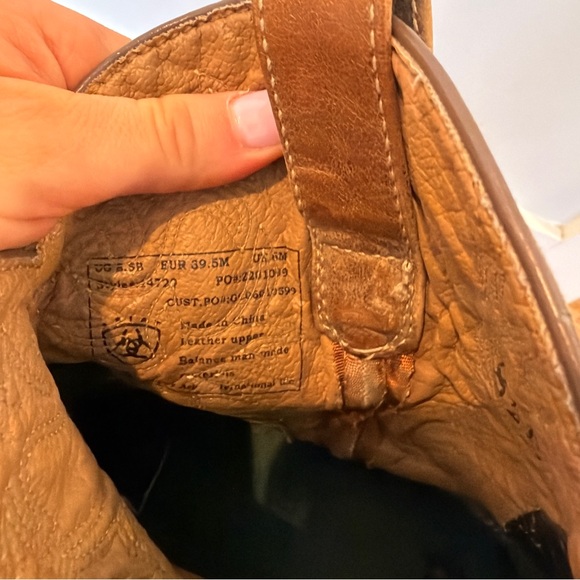 Ariat Fatbaby Light Brown Leather Cowboy Boots 8.5 B Western - Picture 6 of 8